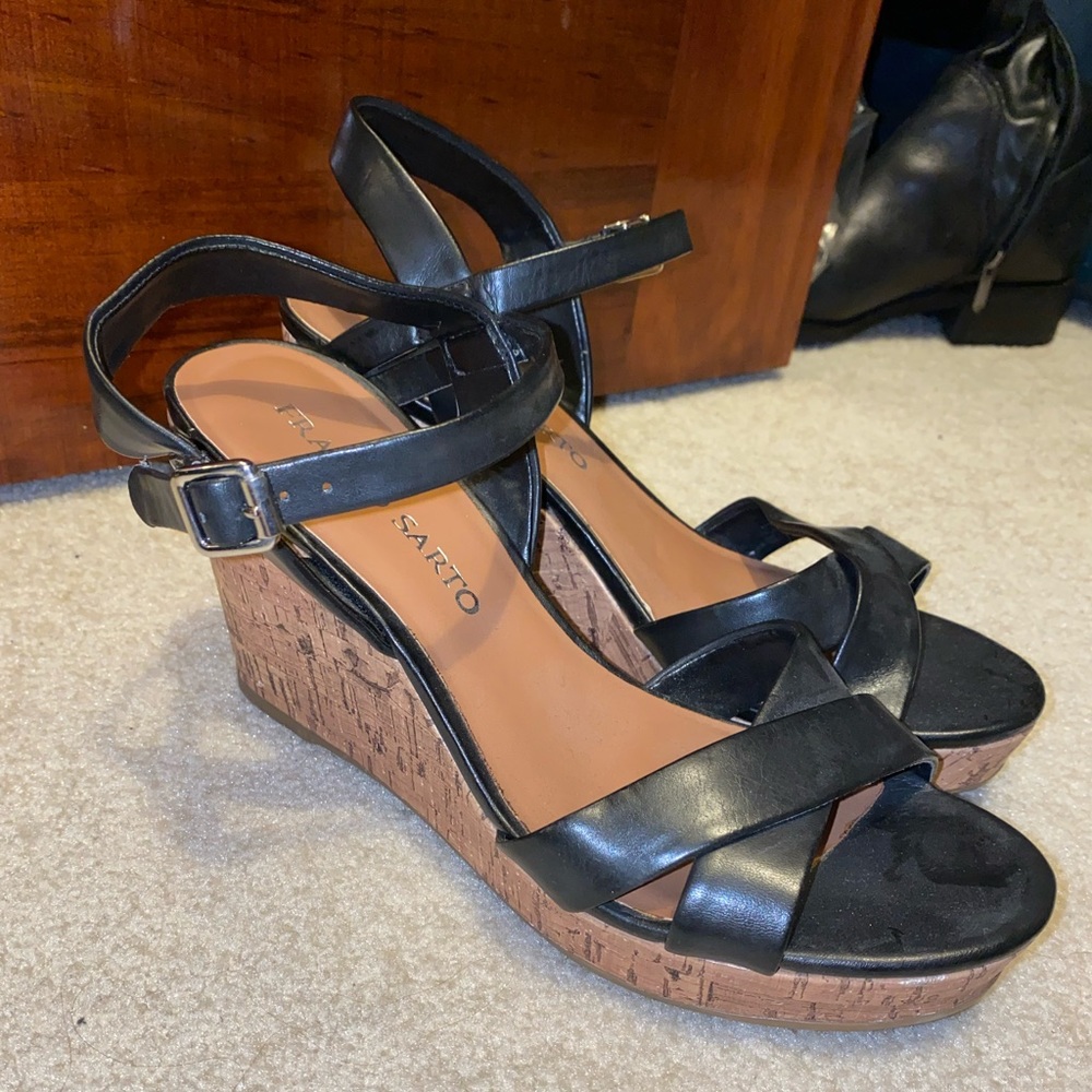 Franco Sarto Black Wedges